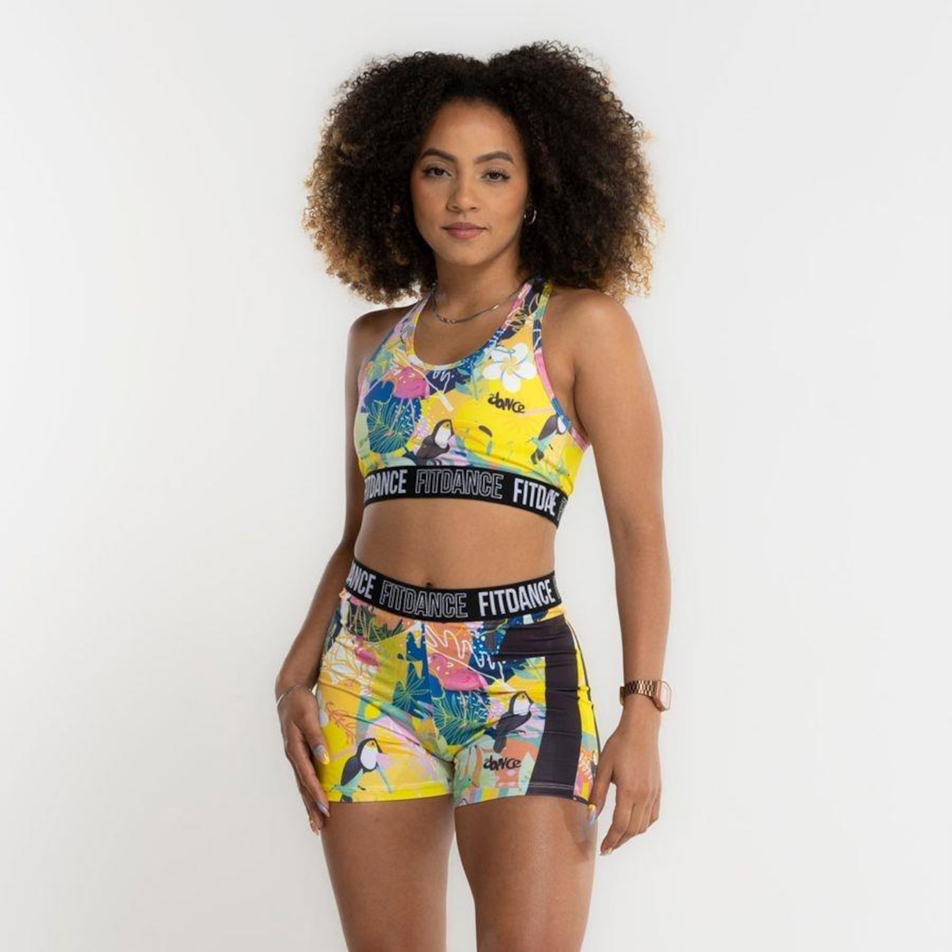 Top Fitness FitDance Elastico Floral - Feminino - Foto 2