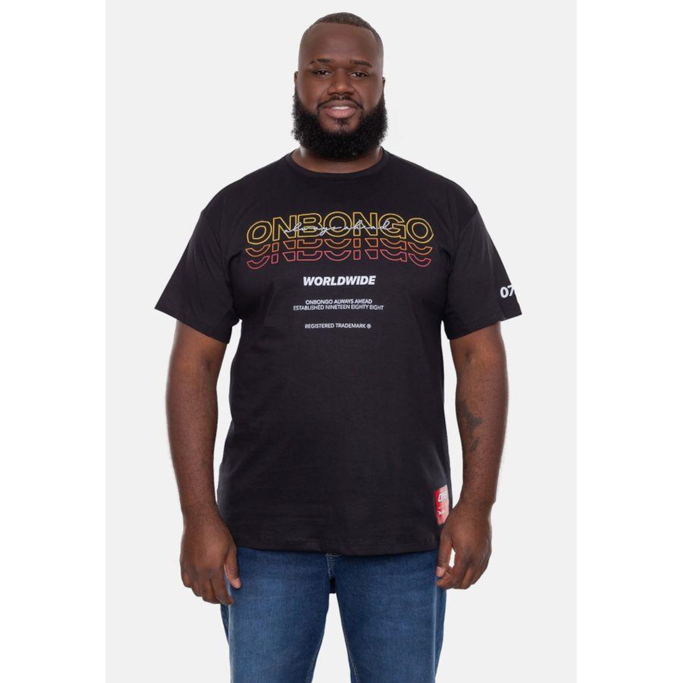 Camiseta Onbongo Plus Size Estampada Replay - Masculina - Foto 1