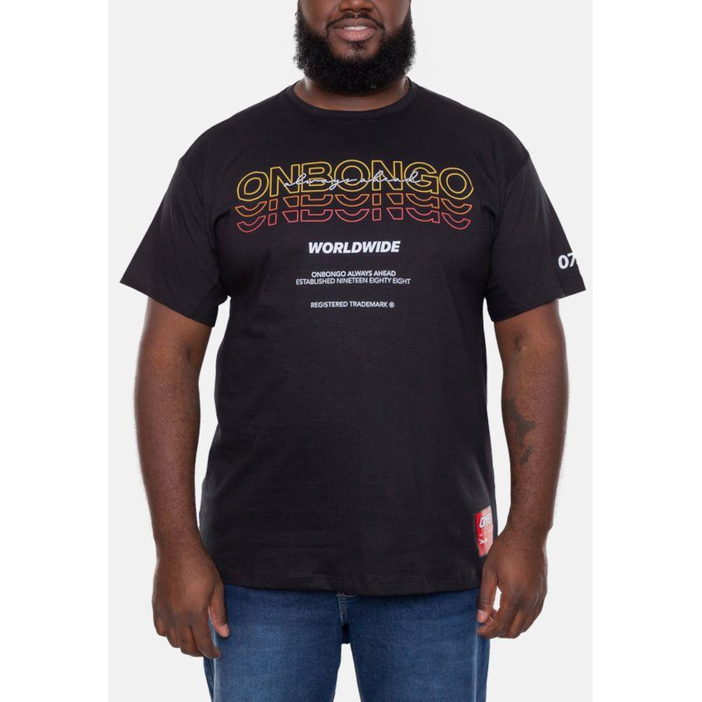 Camiseta Onbongo Plus Size Estampada Replay - Masculina - Foto 3