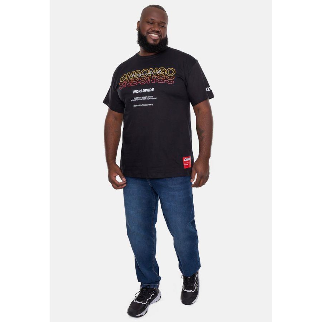 Camiseta Onbongo Plus Size Estampada Replay - Masculina - Foto 5