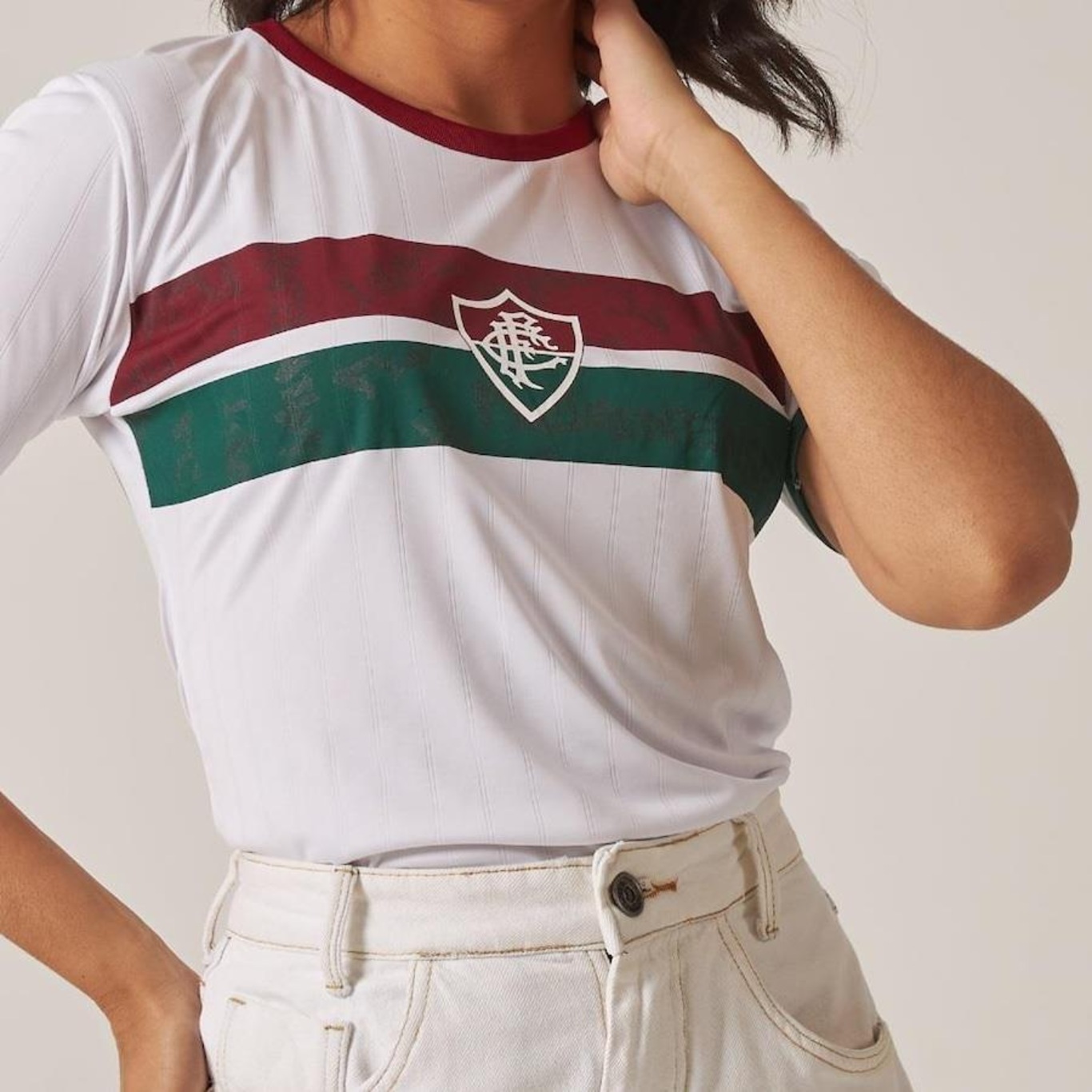 Camisa do Fluminense Baby Look Stencil Braziline - Feminina - Foto 2