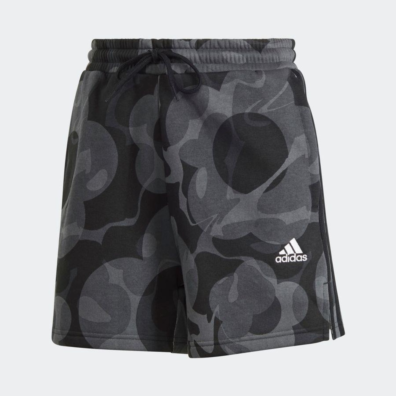 Shorts adidas Fleece Estampado Floral 3-Stripes - Feminino - Foto 4