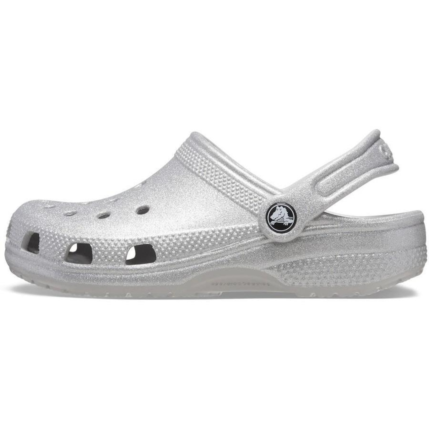 Sandália Crocs Classic Clog Glitter Silver Glitter - Infantil - Foto 3