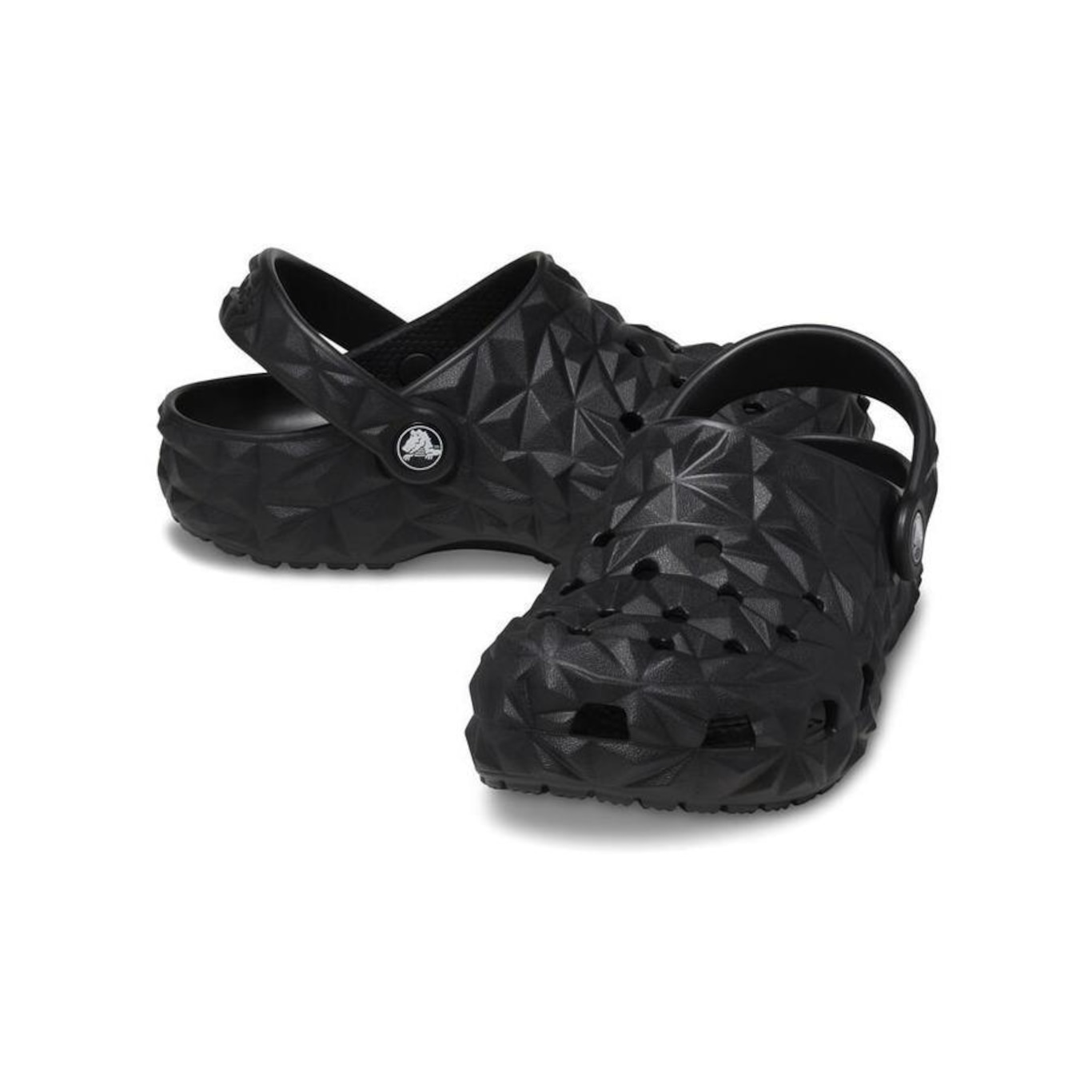 Sandália Crocs Classic Geometric Clog K Black - Infantil - Foto 4