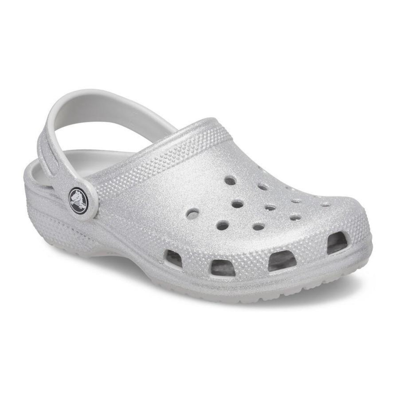 Sandália Crocs Classic Clog Glitter Silver Glitter - Infantil - Foto 2