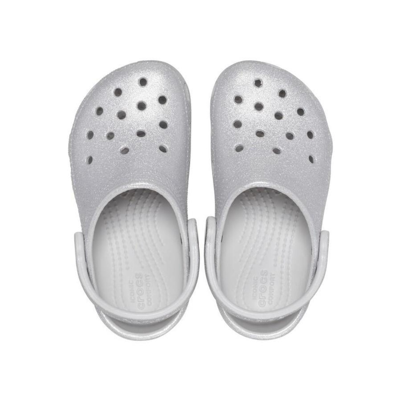 Sandália Crocs Classic Clog Glitter Silver Glitter - Infantil - Foto 5