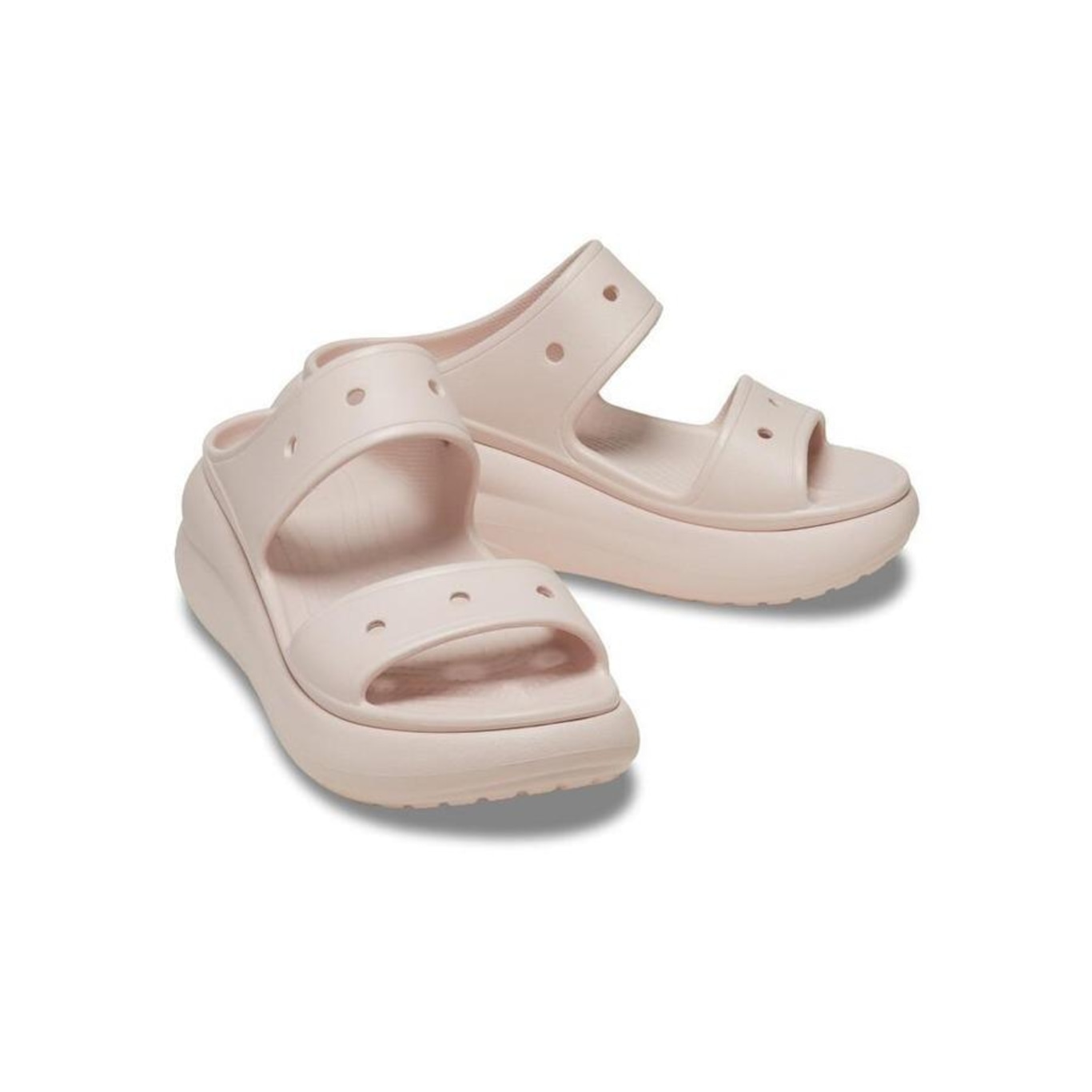 Sandália Crocs Classic Crush Platform Sandal Quartz - Feminina - Foto 4