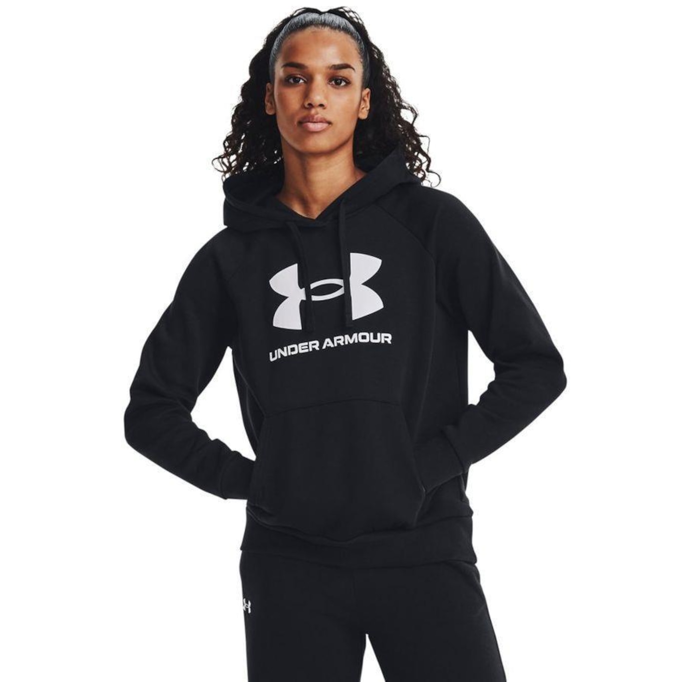 Blusão de Moletom com Capuz Under Armour Rival Fleece Big Logo - Feminino - Foto 1