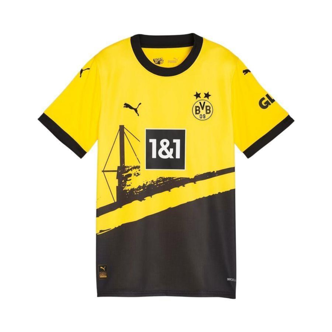 Camisa Borussia Dortmund 23/24 Home Puma - Infantil - Foto 1