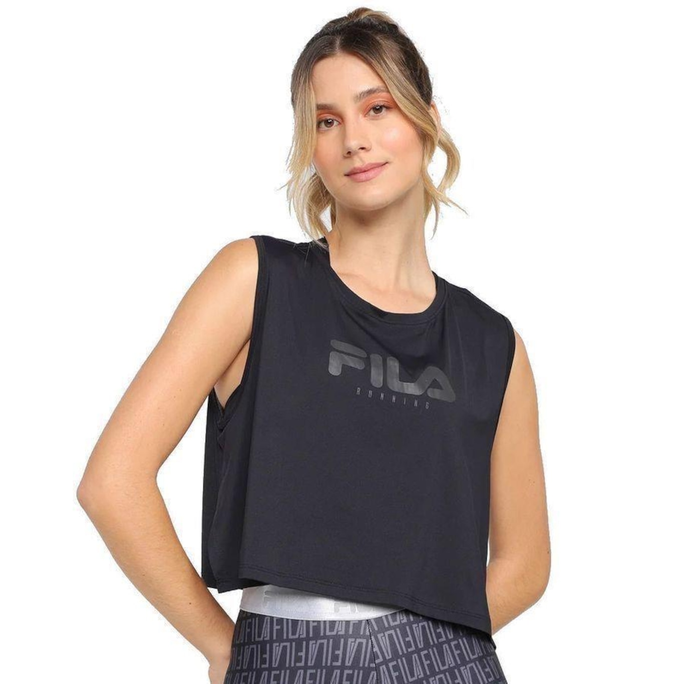 Camiseta Regata Cropped Fila Performance - Feminina - Foto 1