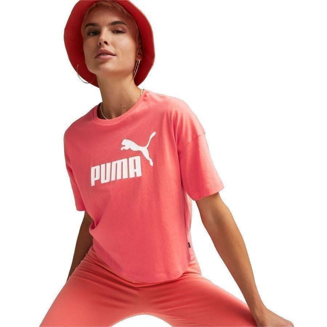 Camiseta Cropped Puma Essentials Logo - Feminina - Foto 3