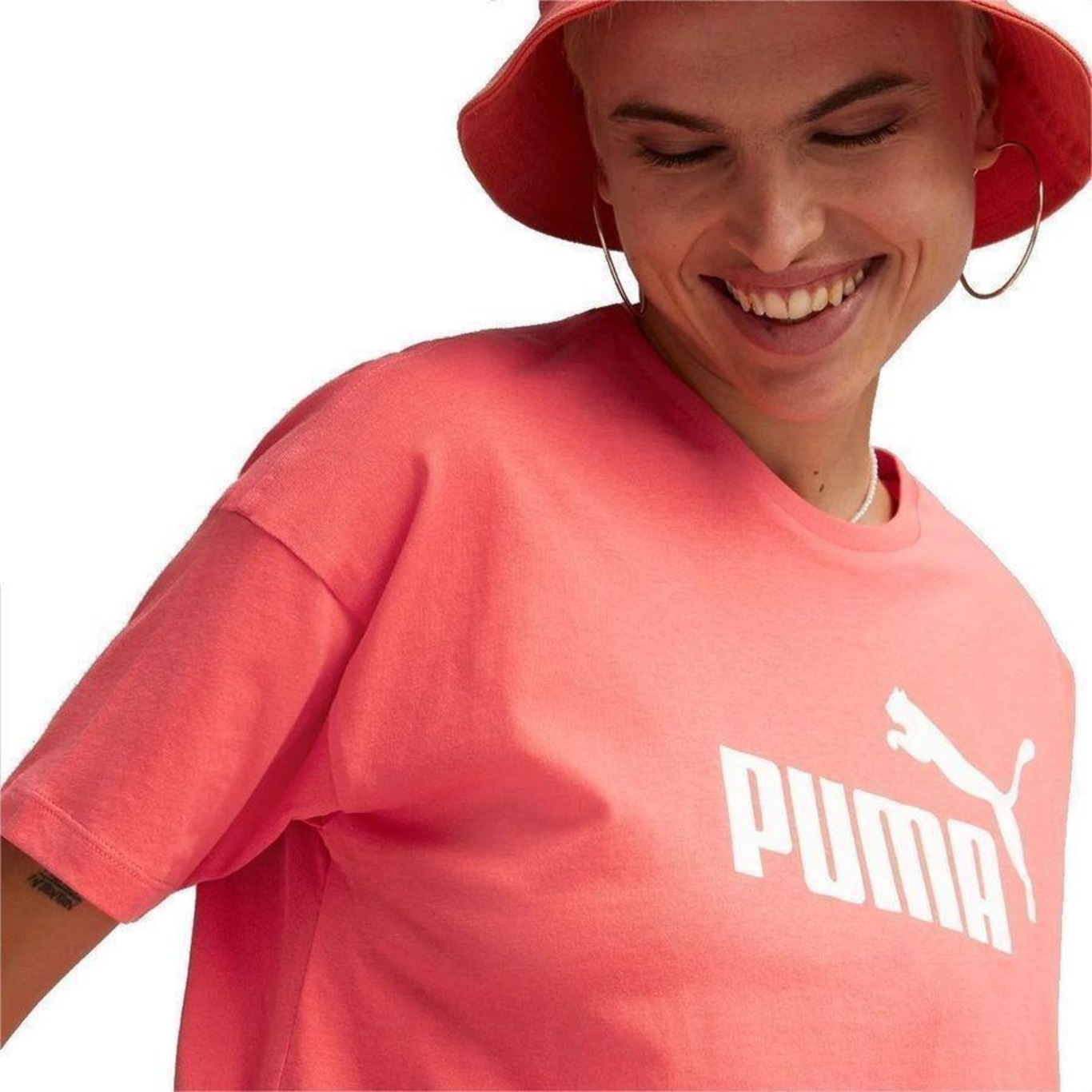 Camiseta Cropped Puma Essentials Logo - Feminina - Foto 4