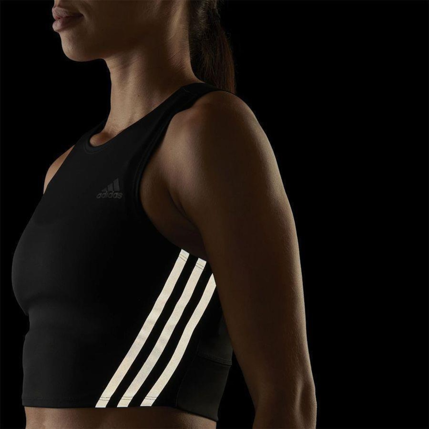 Top Fitness adidas Cropped Run Icons 3 Stripes - Feminino - Foto 5