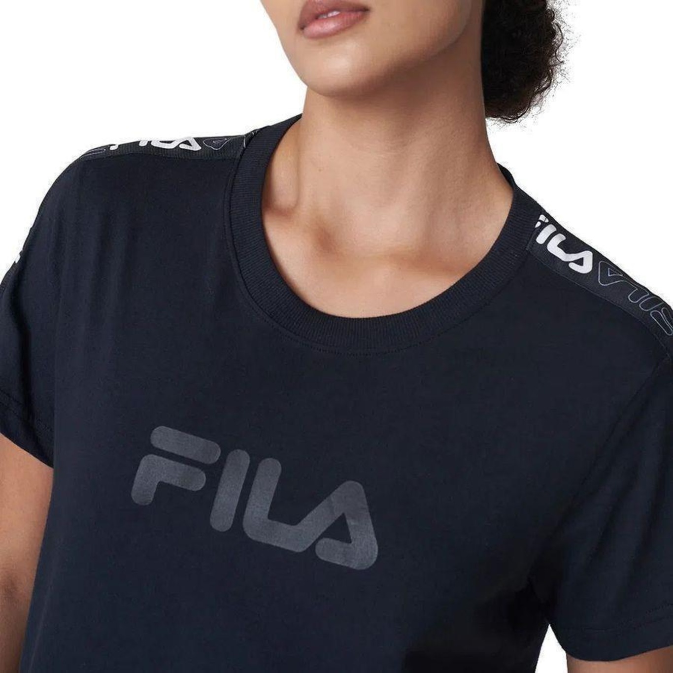 Camiseta Fila Slim Letter Tape - Feminina - Foto 2