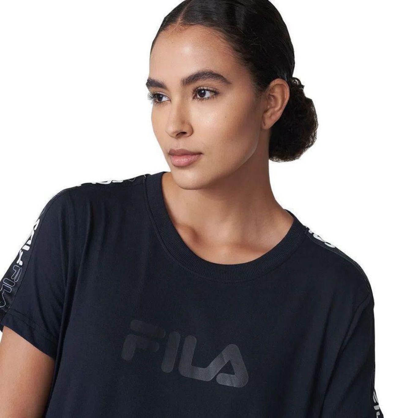 Camiseta Fila Slim Letter Tape - Feminina - Foto 3