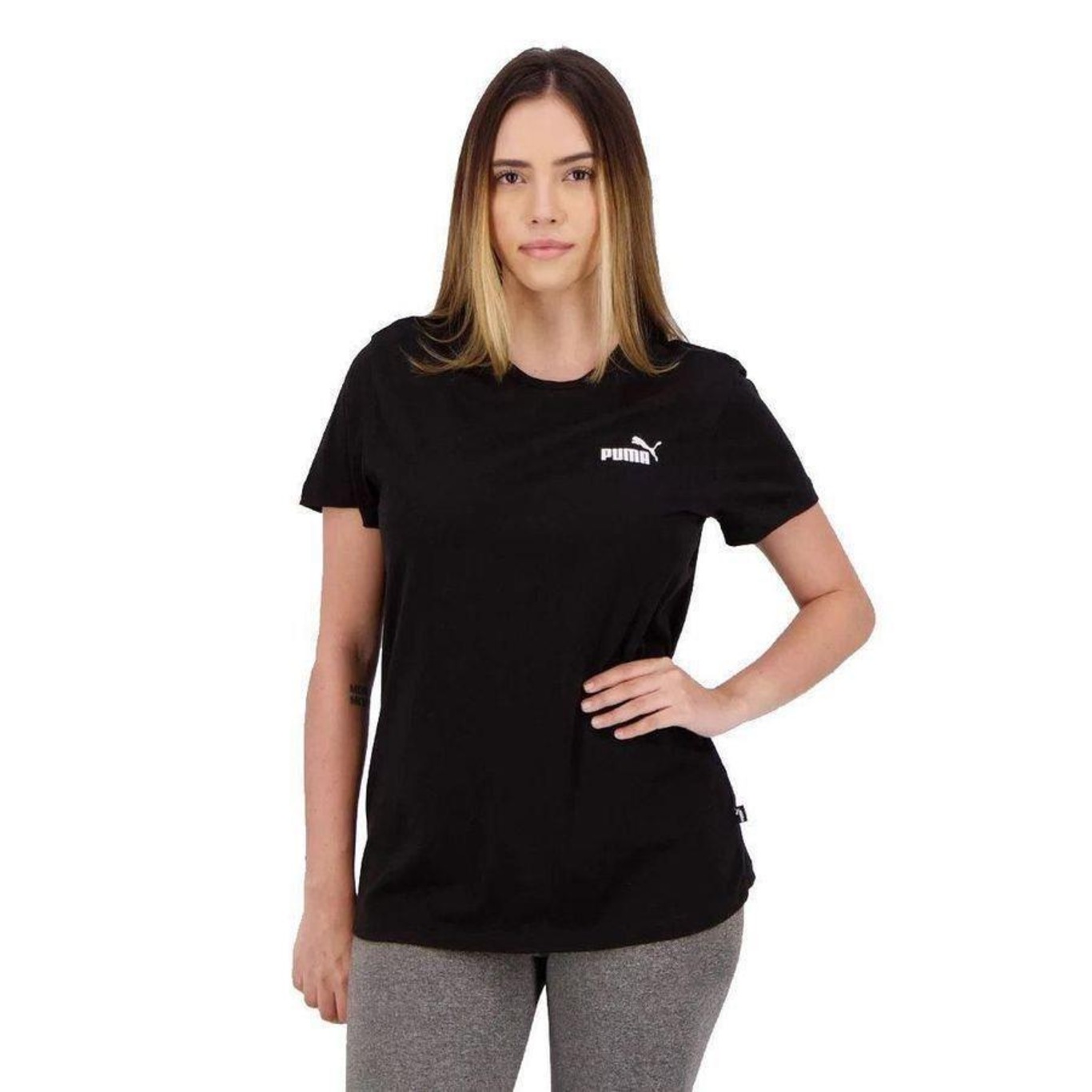 Camiseta Puma Small Logo Tee - Feminina - Foto 3