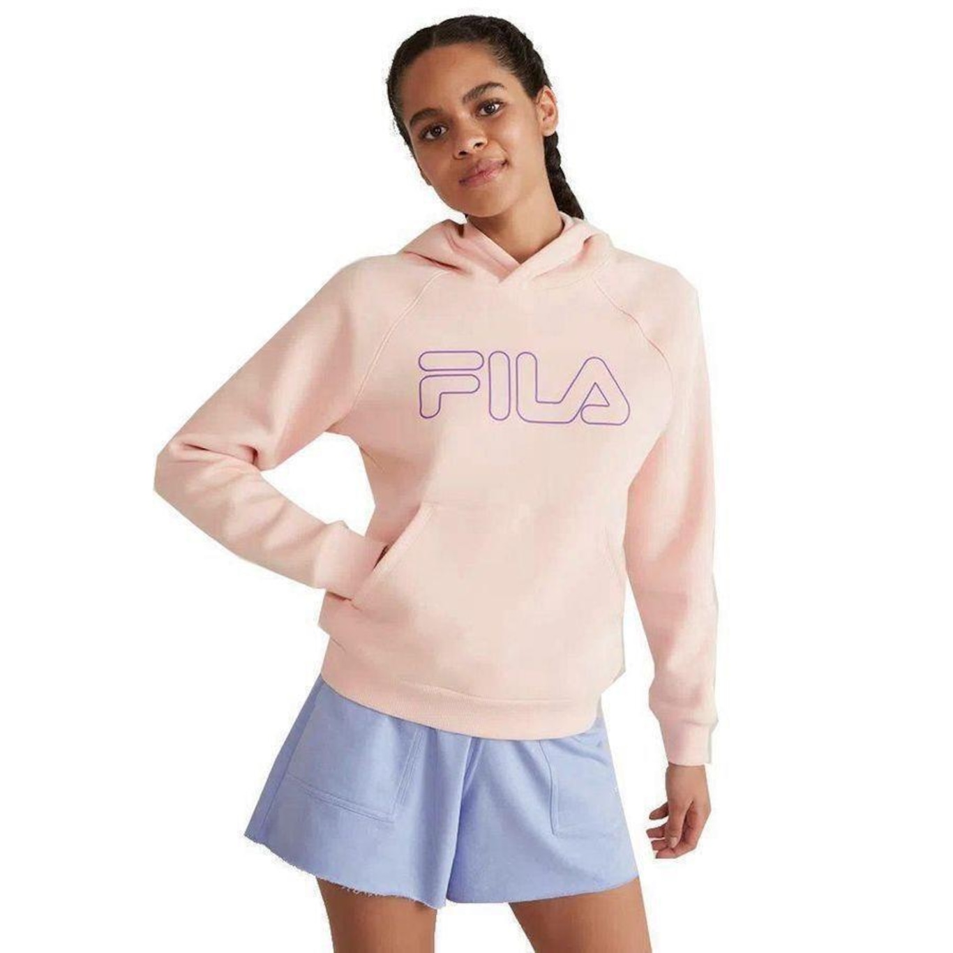 Blusão de Moletom Fila com Capuz Letter Outline Winter - Feminino - Foto 1