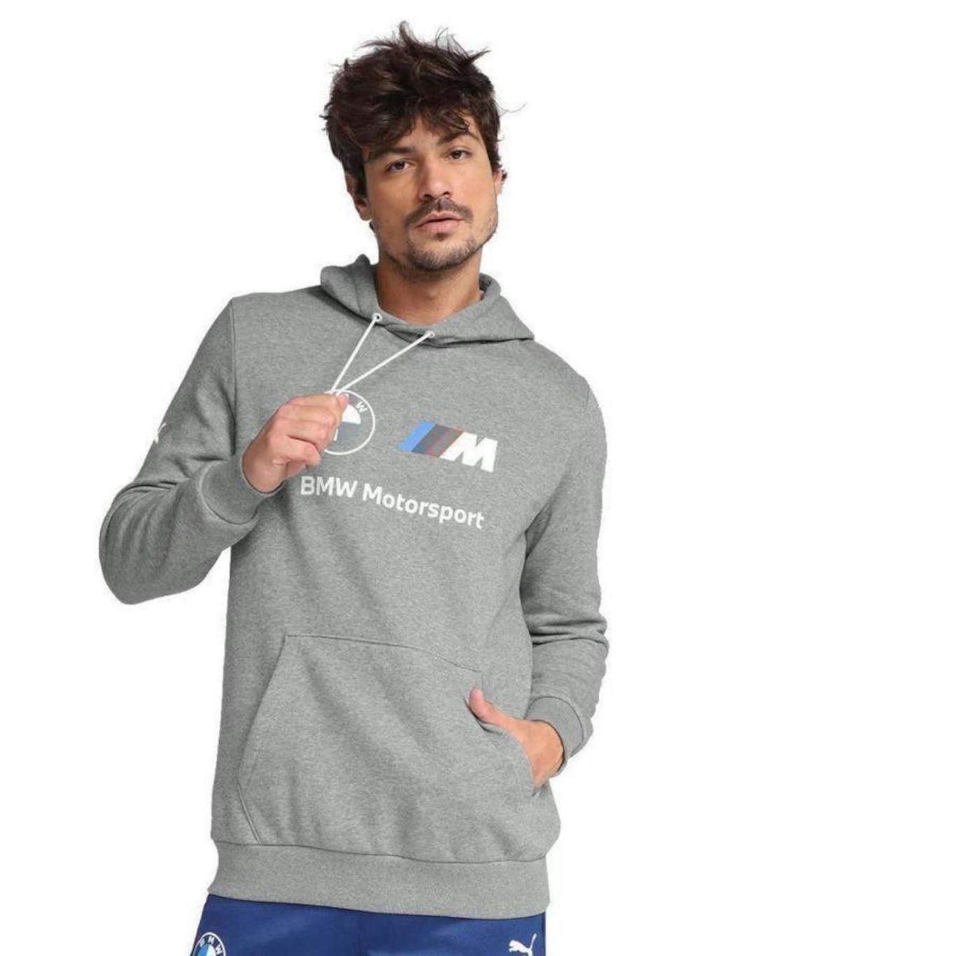 Blusão de Moletom Puma com Capuz M Bmw mms Essentials Fleece 53 - Masculino - Foto 3