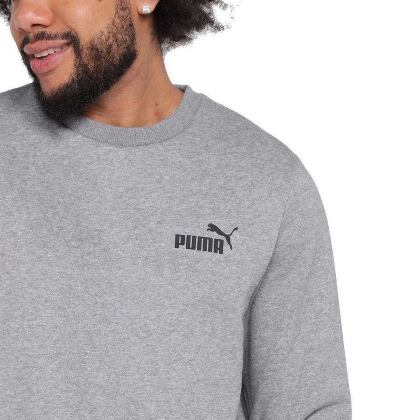 Blusão de Moletom Puma M Essentials Small Logo - Masculino - Foto 5