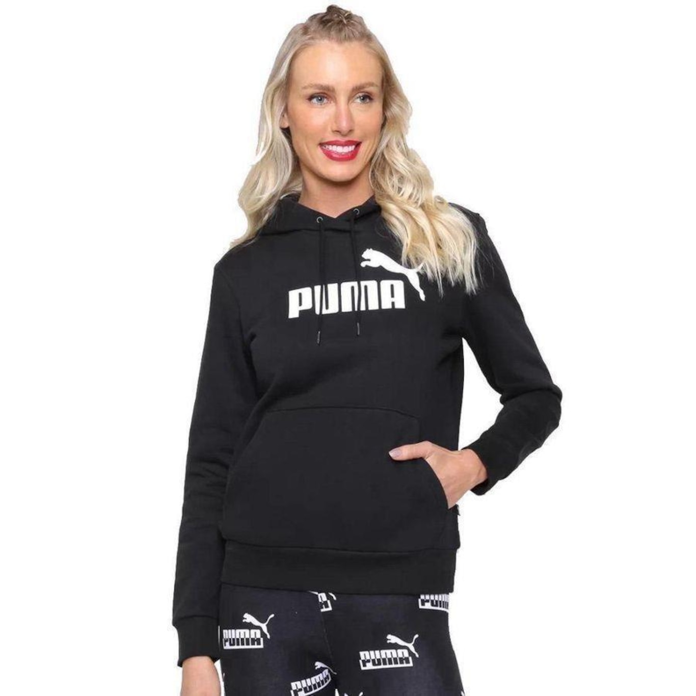 Blusão de Moletom Puma Ess Logo Hoodie Fl - Feminino - Foto 1