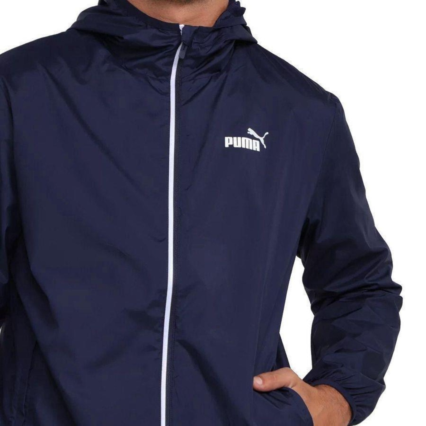 Jaqueta com Capuz Puma Corta Vento Essentials - Masculina - Foto 5