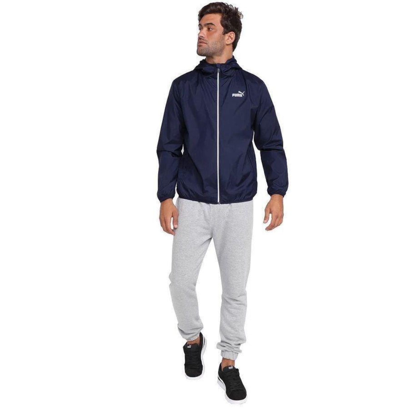 Jaqueta com Capuz Puma Corta Vento Essentials - Masculina - Foto 6