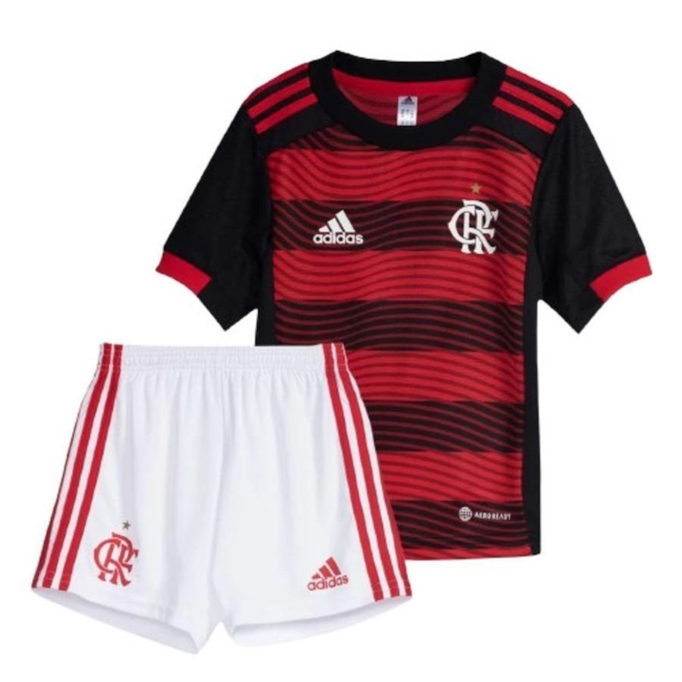 Mini Kit adidas do Flamengo Of 1 2022 - Infantil - Foto 1