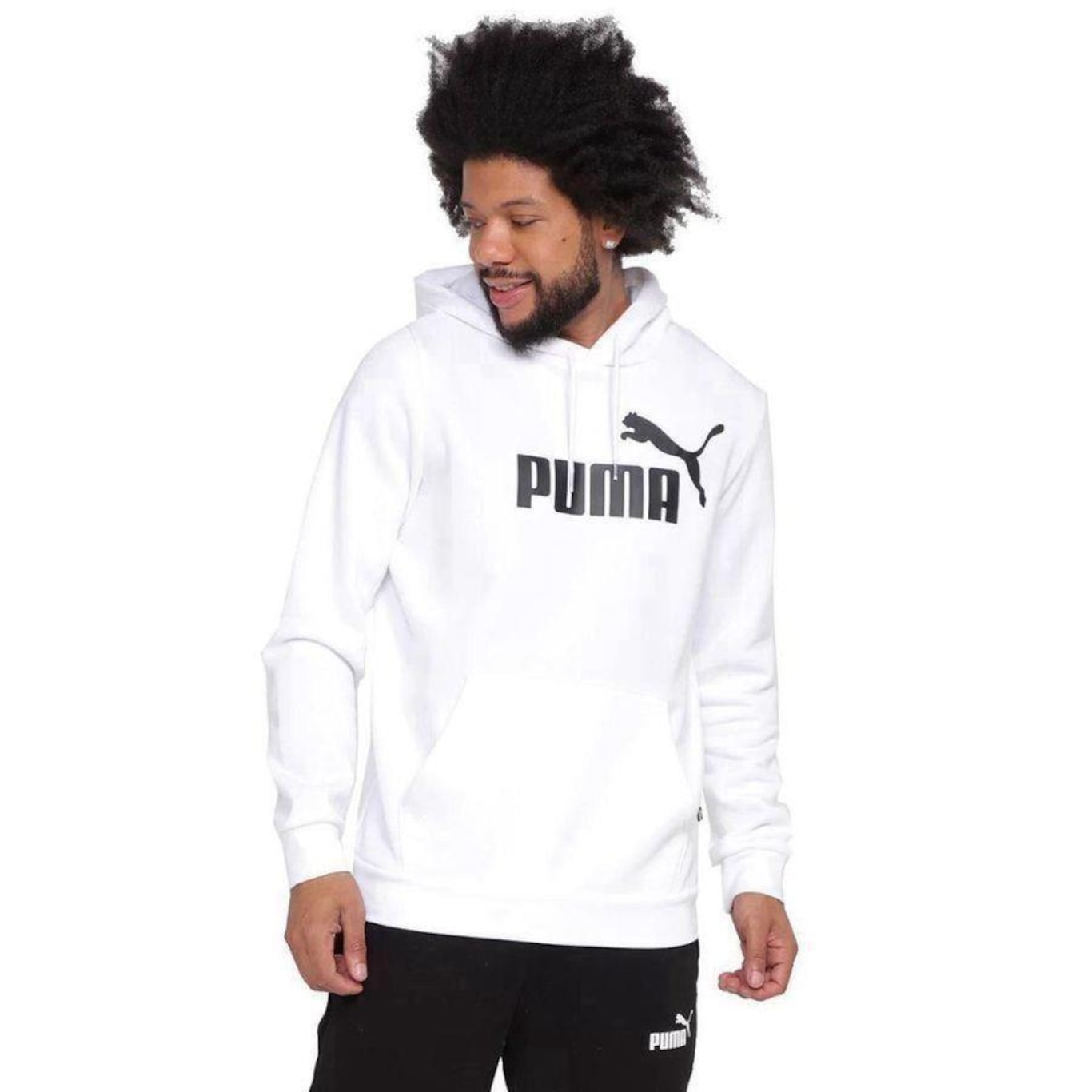 Blusão de Moletom Puma Ess Big Logo Hoodie Fl - Masculino - Foto 2