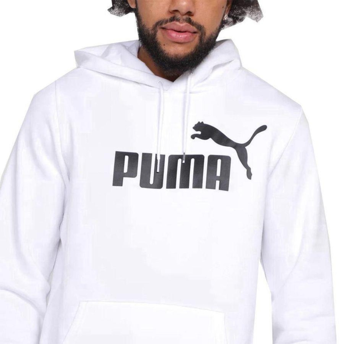 Blusão de Moletom Puma Ess Big Logo Hoodie Fl - Masculino - Foto 4