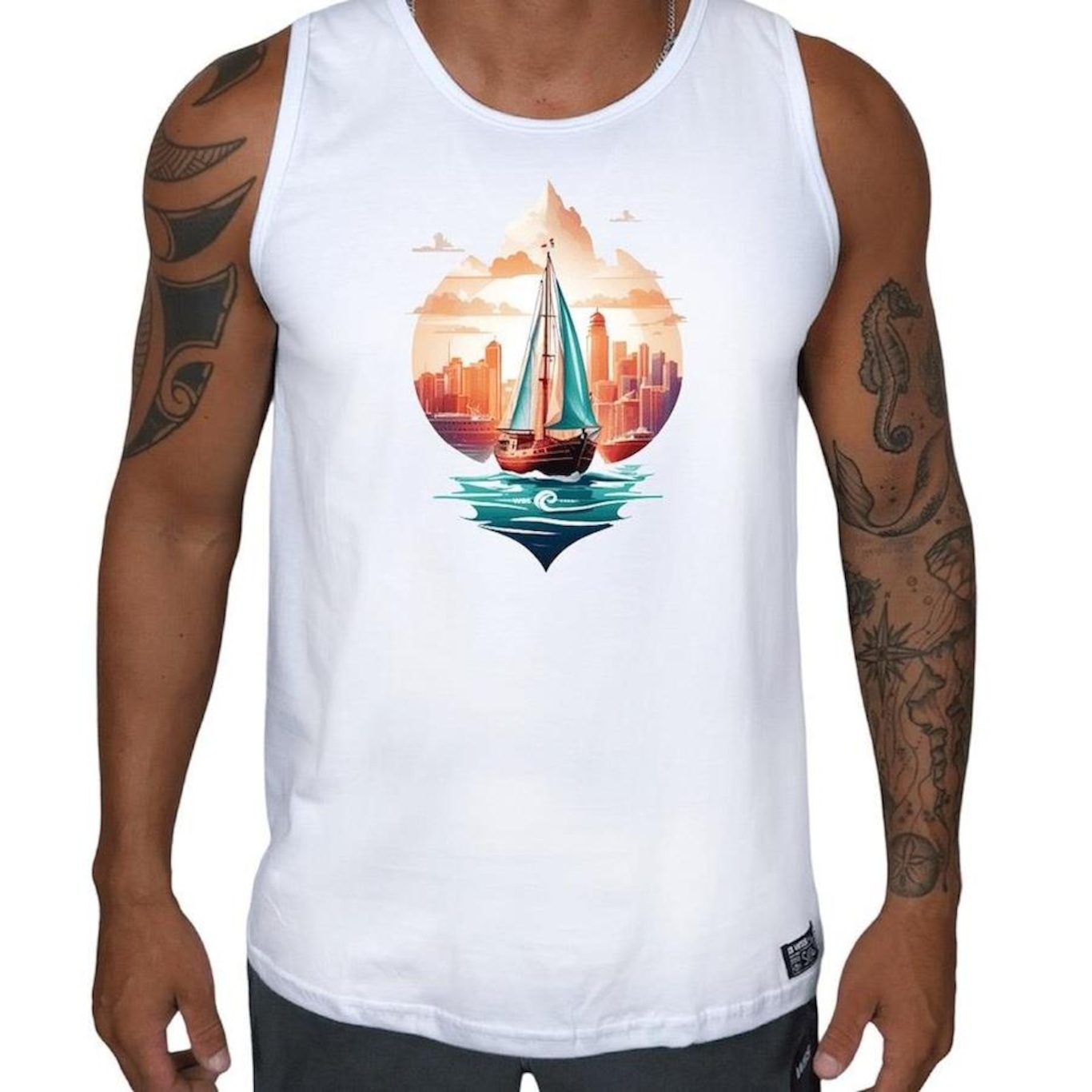 Camiseta Regata WSS Brasil City Sail Horizon Prime - Masculina - Foto 1