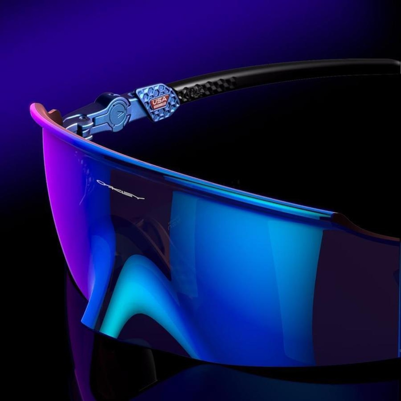 Óculos de Sol Unissex Oakley Kato Matte Cyan Blue Colorshift 2949 - Foto 2