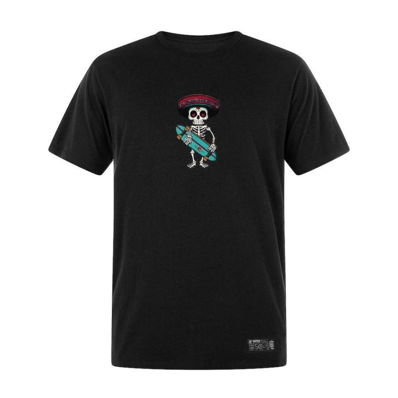 Camiseta Plus Size WSS Brasil Skull Skate Prime - Masculina - Foto 1