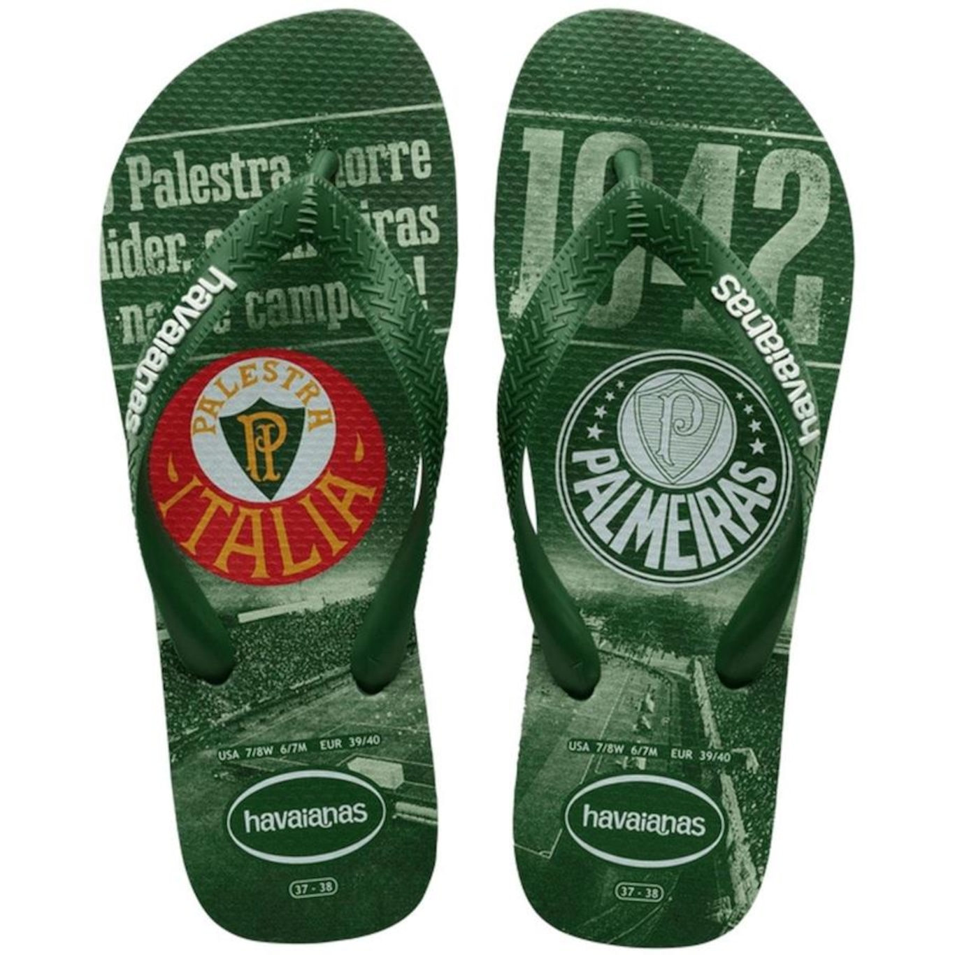 Chinelo do Palmeiras Havaianas Top Times - Masculino - Foto 1