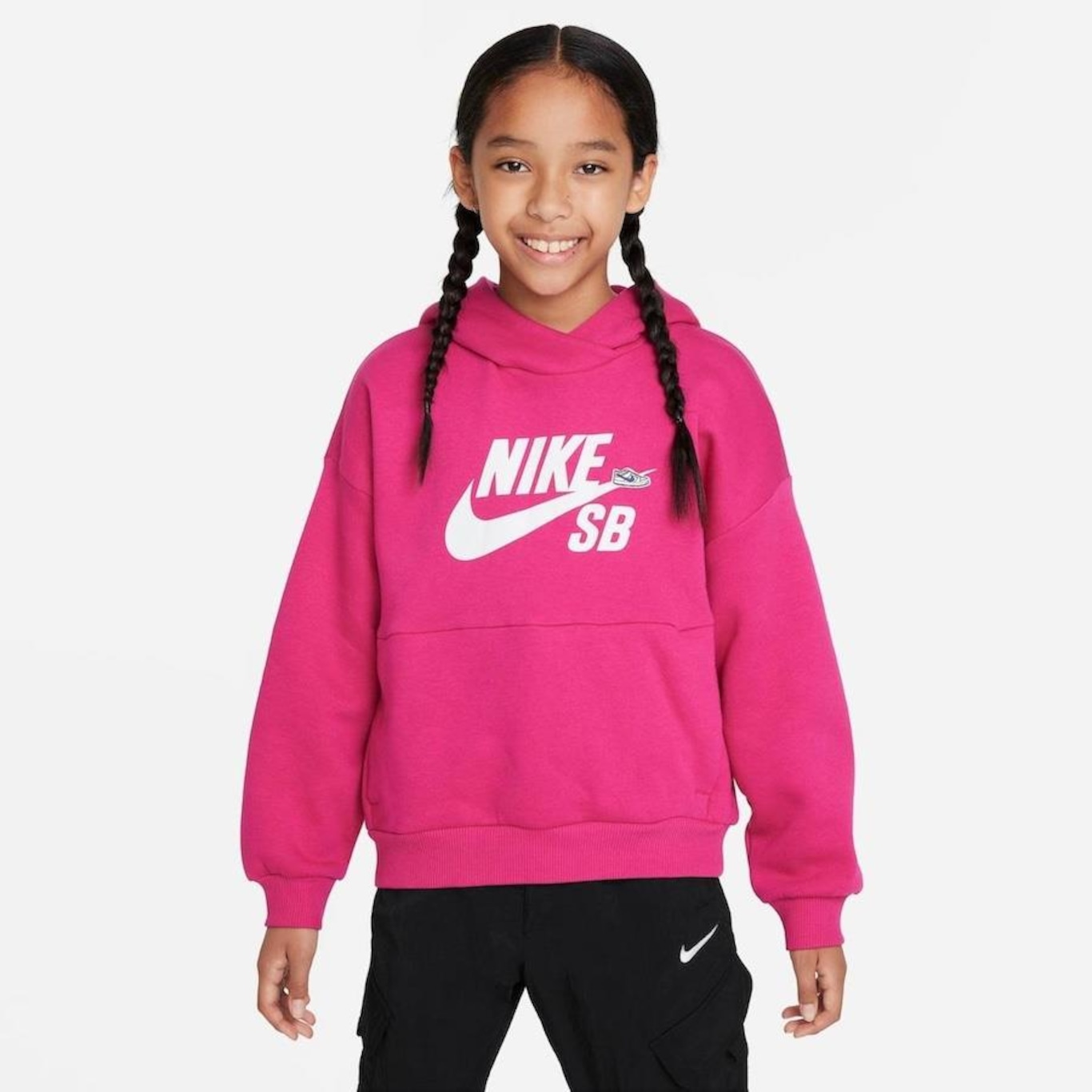 Blusão com Capuz Nike Sb Icon Fleece Easyon - Infantil - Foto 1