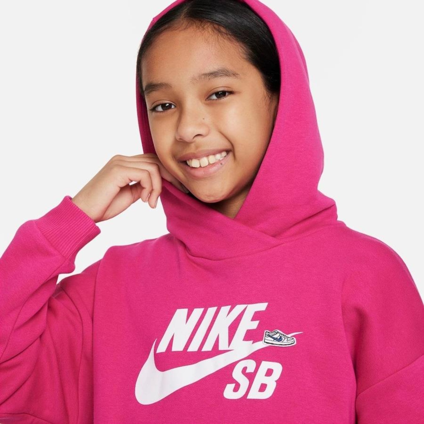 Blusão com Capuz Nike Sb Icon Fleece Easyon - Infantil - Foto 3