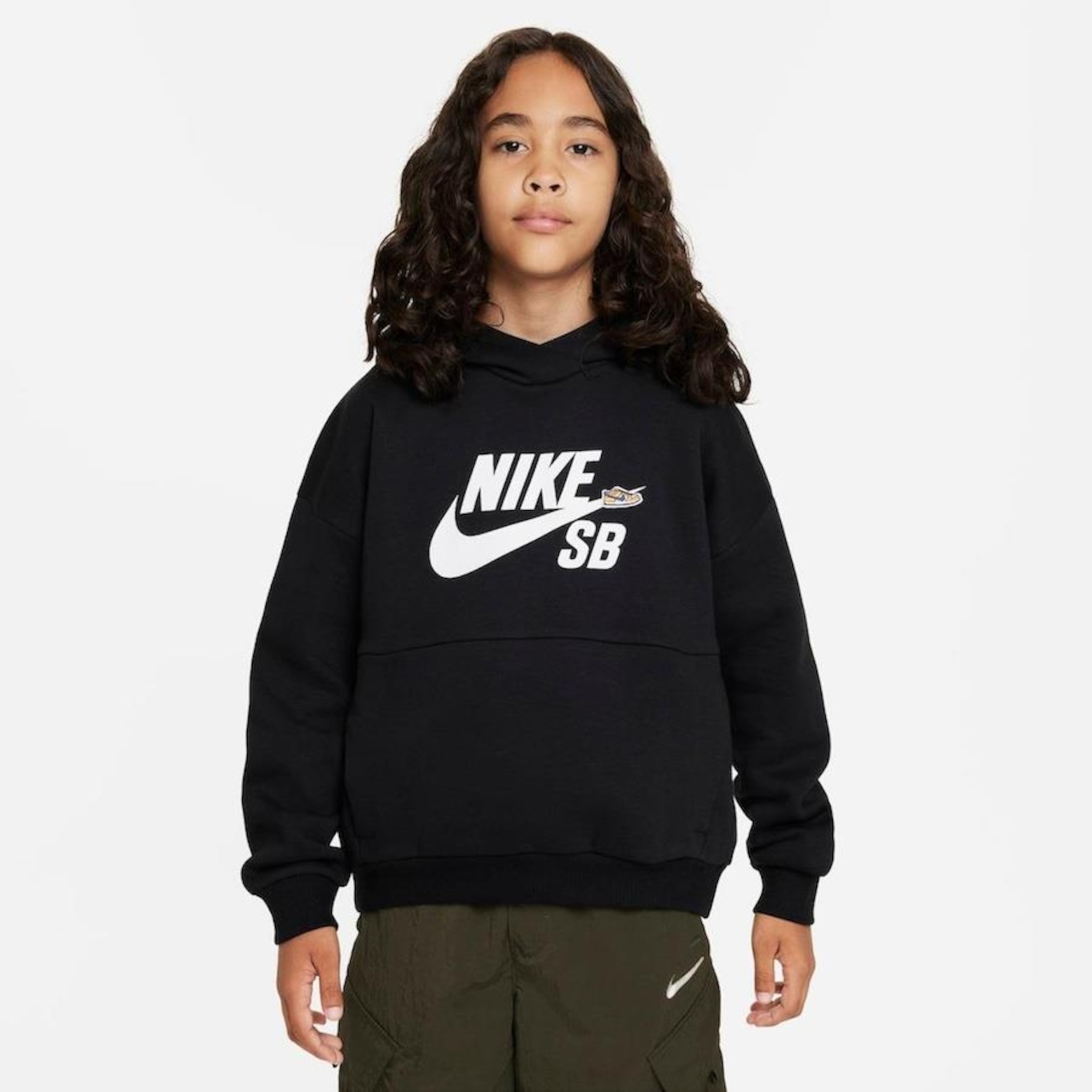 Blusão com Capuz Nike Sb Icon Fleece Easyon - Infantil - Foto 1