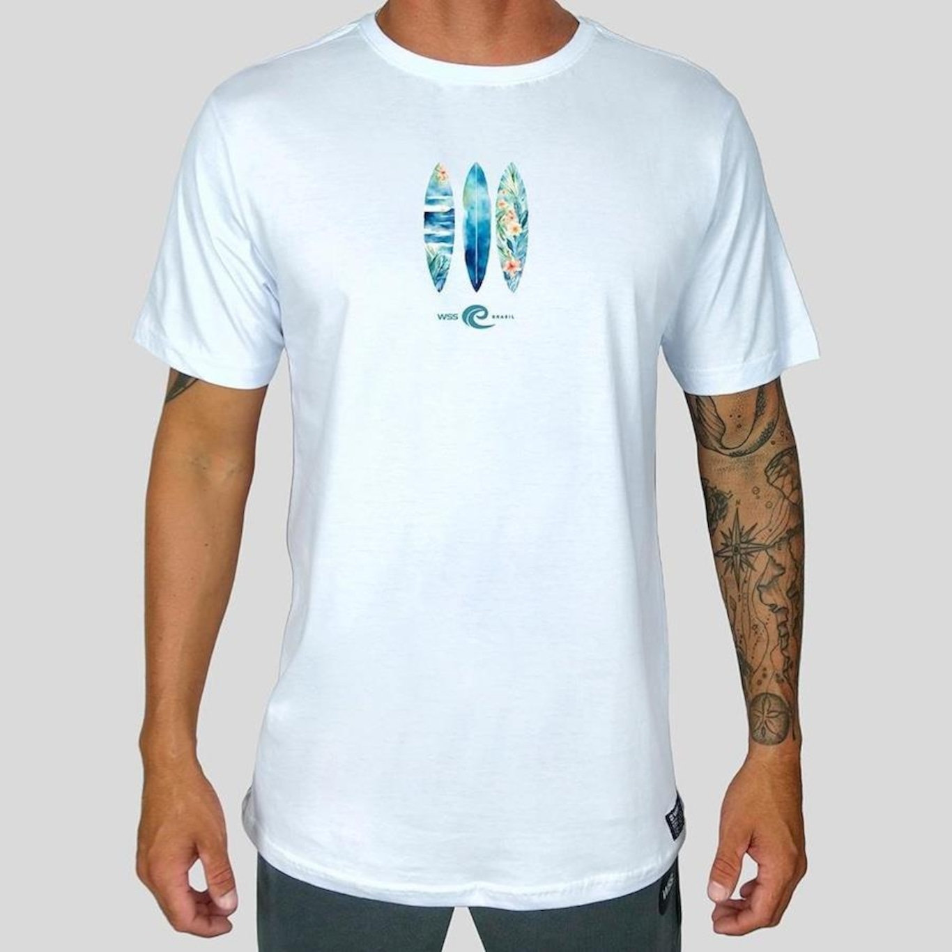 Camiseta WSS Brasil Floral Surf Prime - Masculina - Foto 1