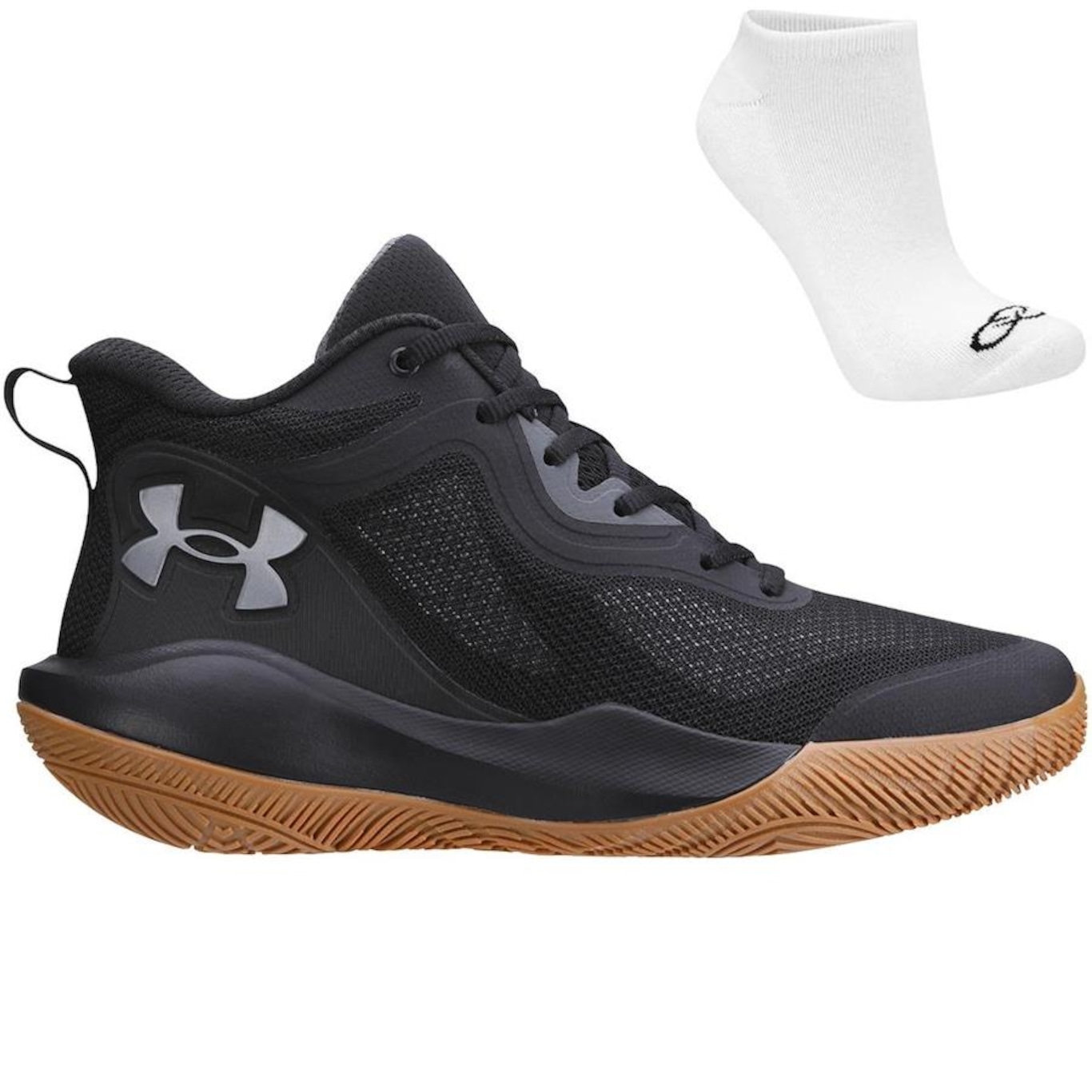 Kit Tênis Under Armour Bankshot - Masculino + Meia - Foto 1