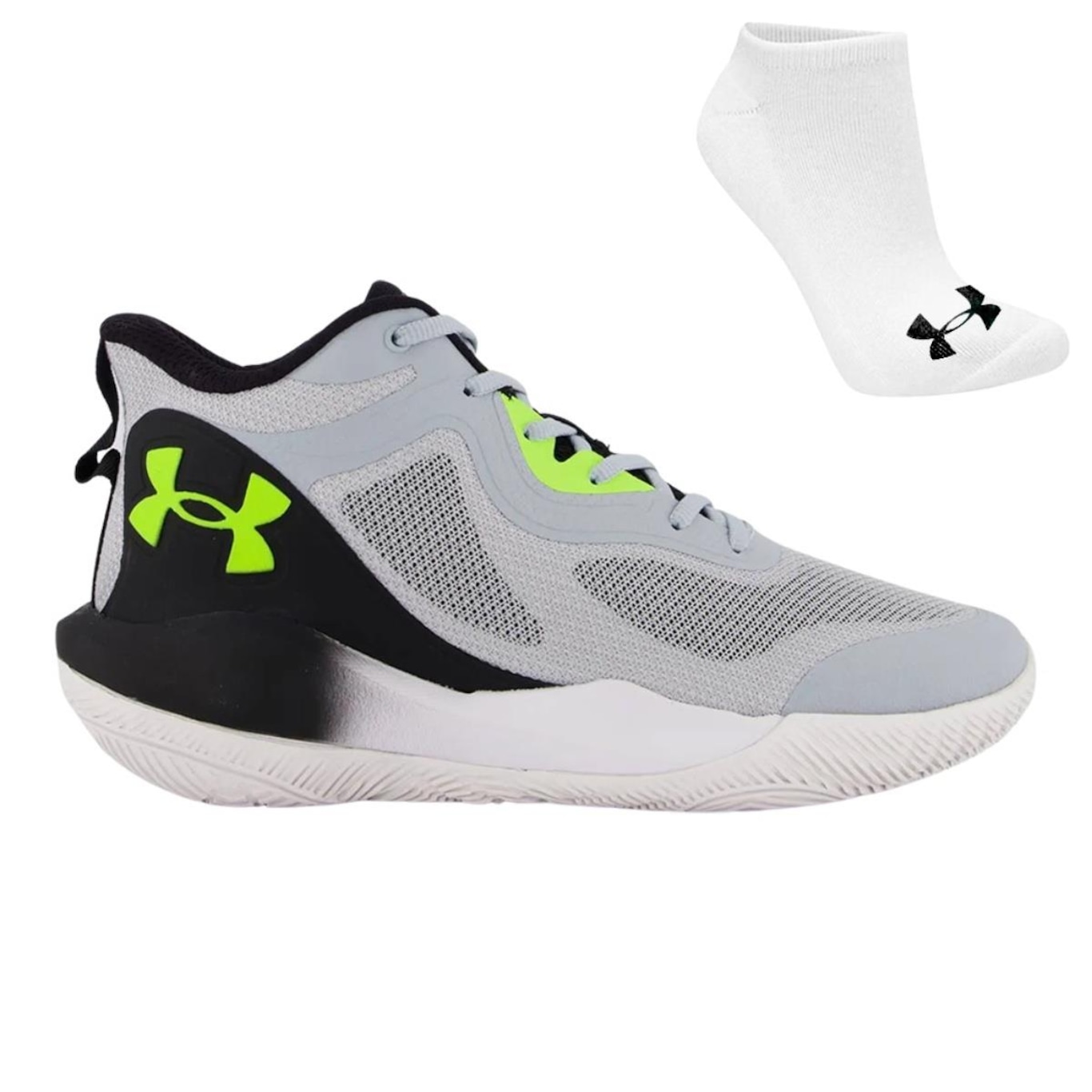 Kit Tênis Under Armour Bankshot - Masculino + Meia - Foto 1