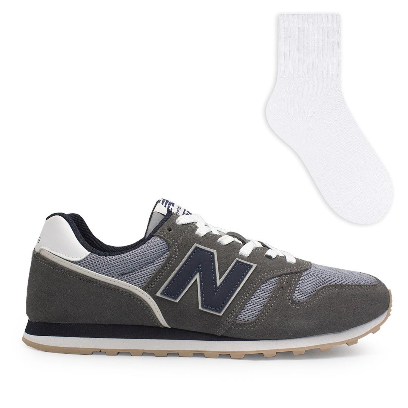 Tênis New Balance - Masculino 373V2 Casual + Meia Color Sports - Masculino - Foto 1