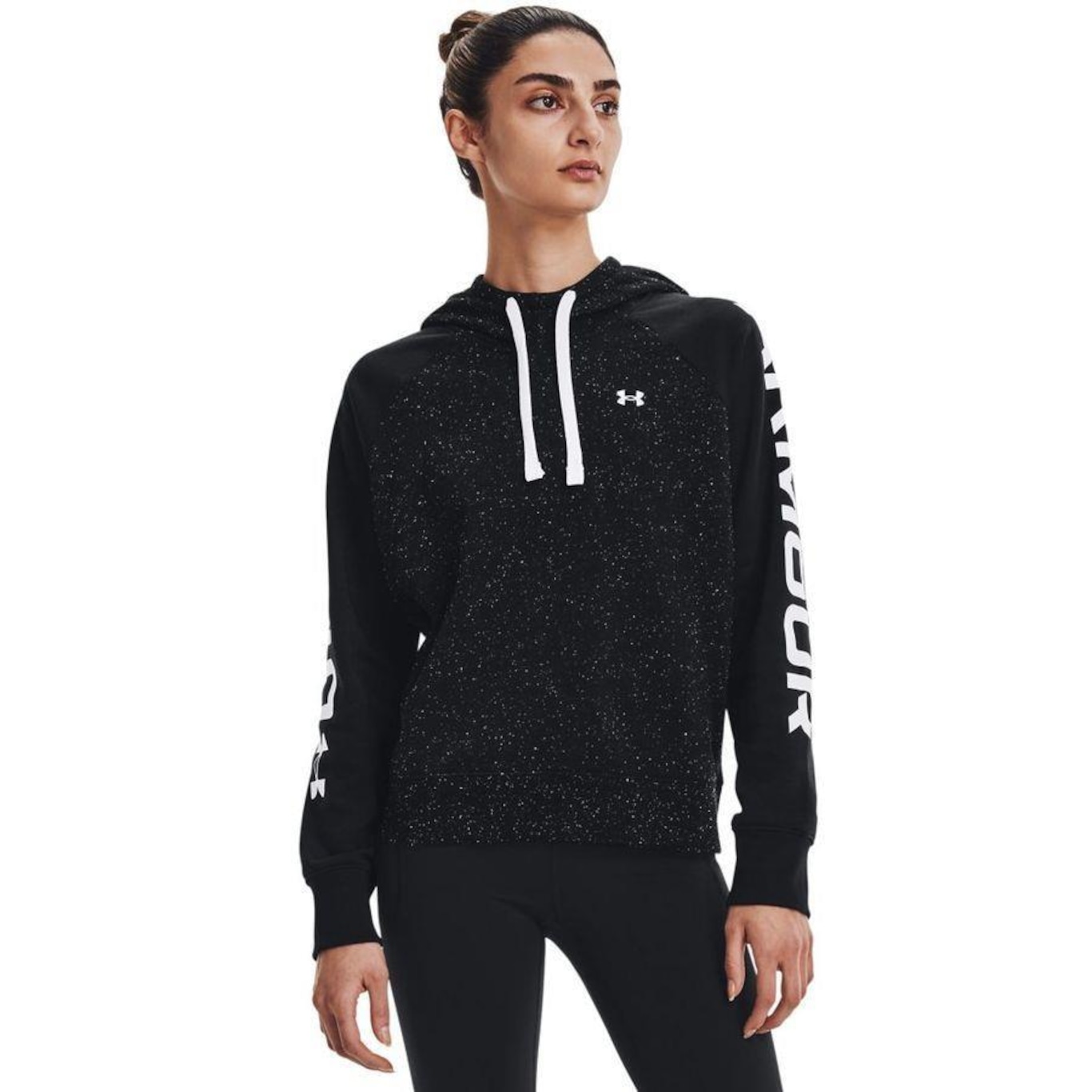 Blusão de Moletom com Capuz Under Armour Rivel Fleece Colorblock Hoodie - Feminino - Foto 1