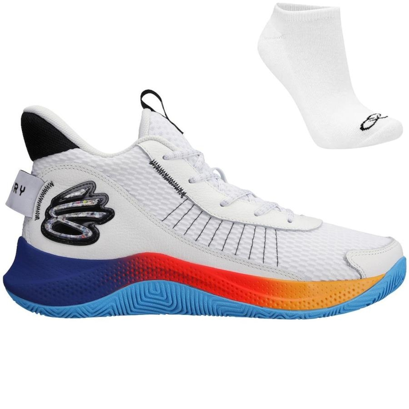 Tênis Under Armour Charged Curry 3Z7 + Par de Meia - Masculino - Foto 1