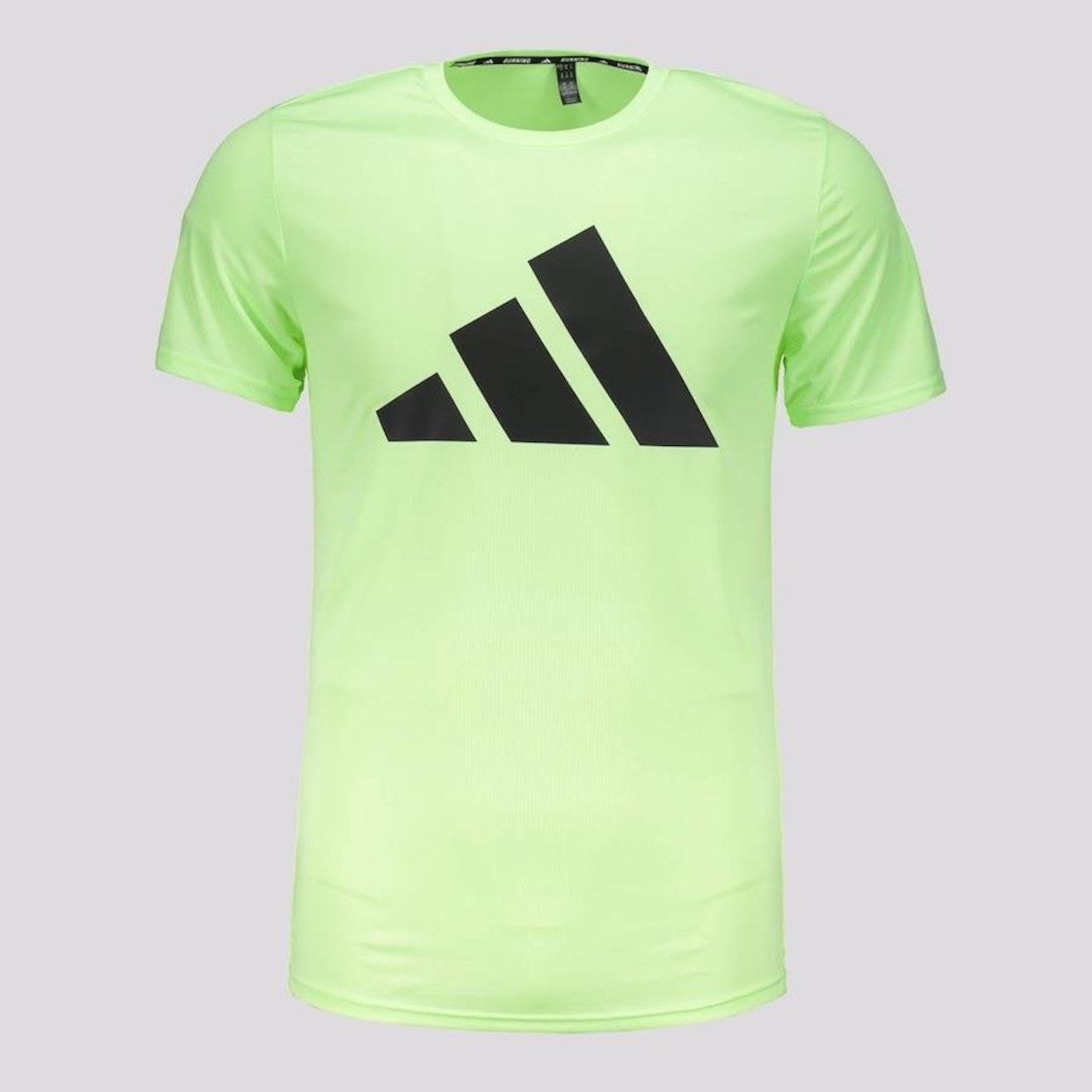 Camiseta adidas Run It Verde Fluorescente - Masculina - Foto 1