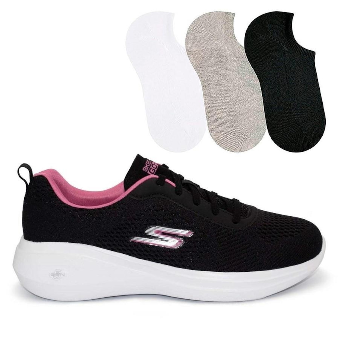 Tênis Skechers Go Run Fast-Glide + 3 Pares de Meias Color Sports - Feminino - Foto 1