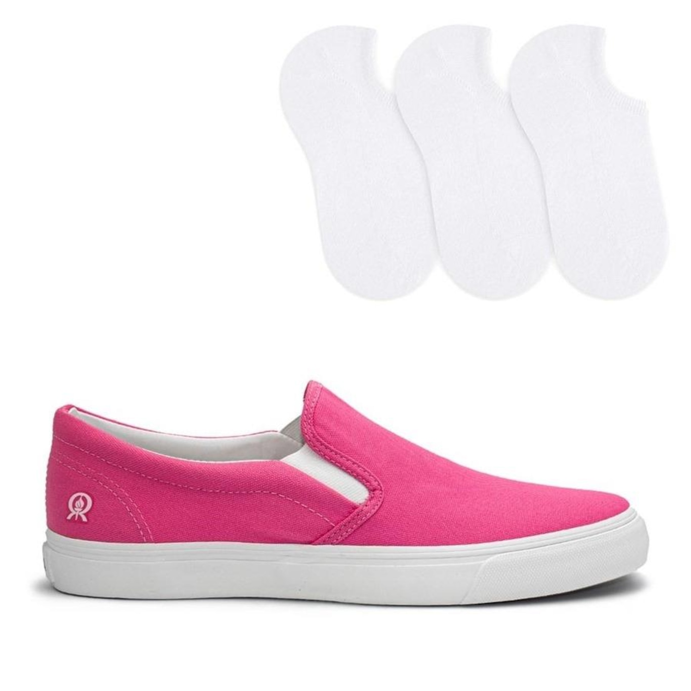 Tênis Rainha Slip On Iate II Eco + 3 Pares de Meias Color Sports - Unissex - Foto 1