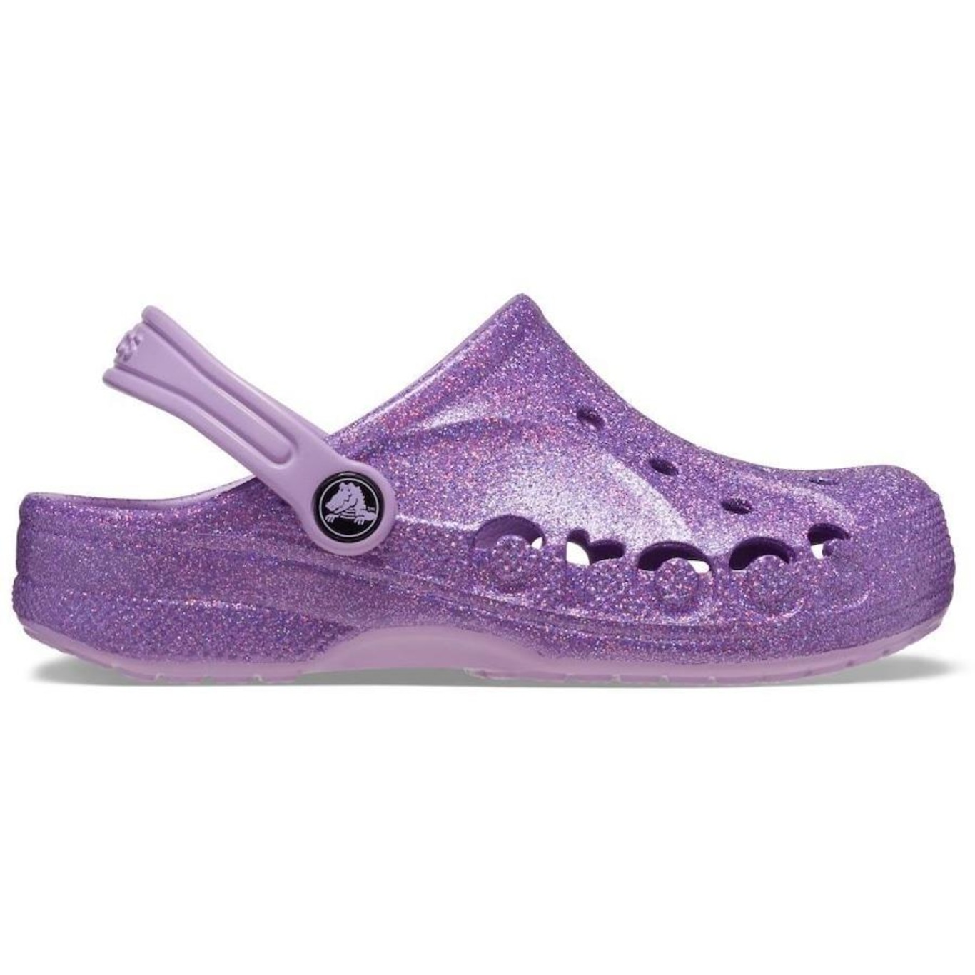 Sandália Crocs Baya Glitter Clog Orchid - Unissex - Foto 1