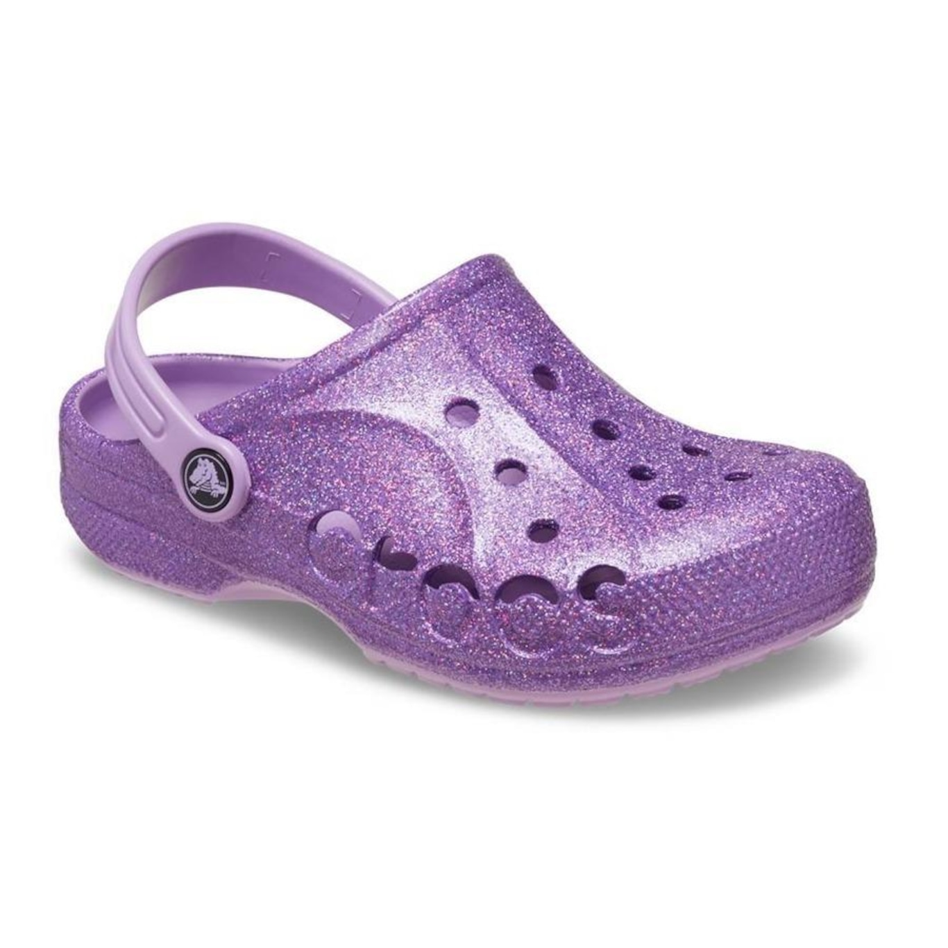 Sandália Crocs Baya Glitter Clog Orchid - Unissex - Foto 2