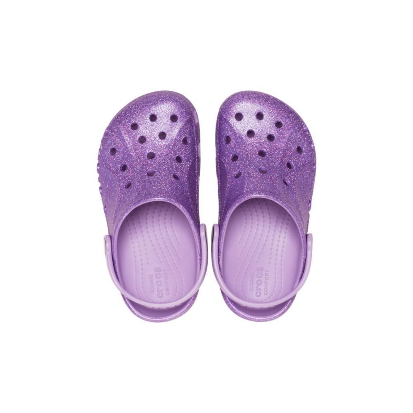 Sandália Crocs Baya Glitter Clog Orchid - Unissex - Foto 5