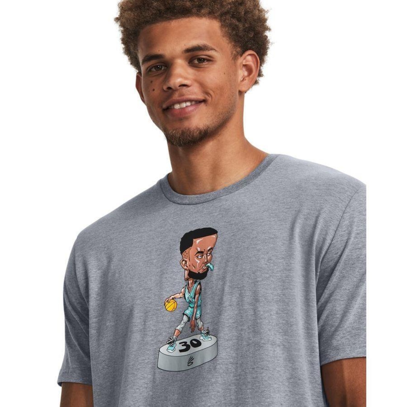 Camiseta de Basquete Under Armour Curry Bobble Head - Masculina - Foto 2