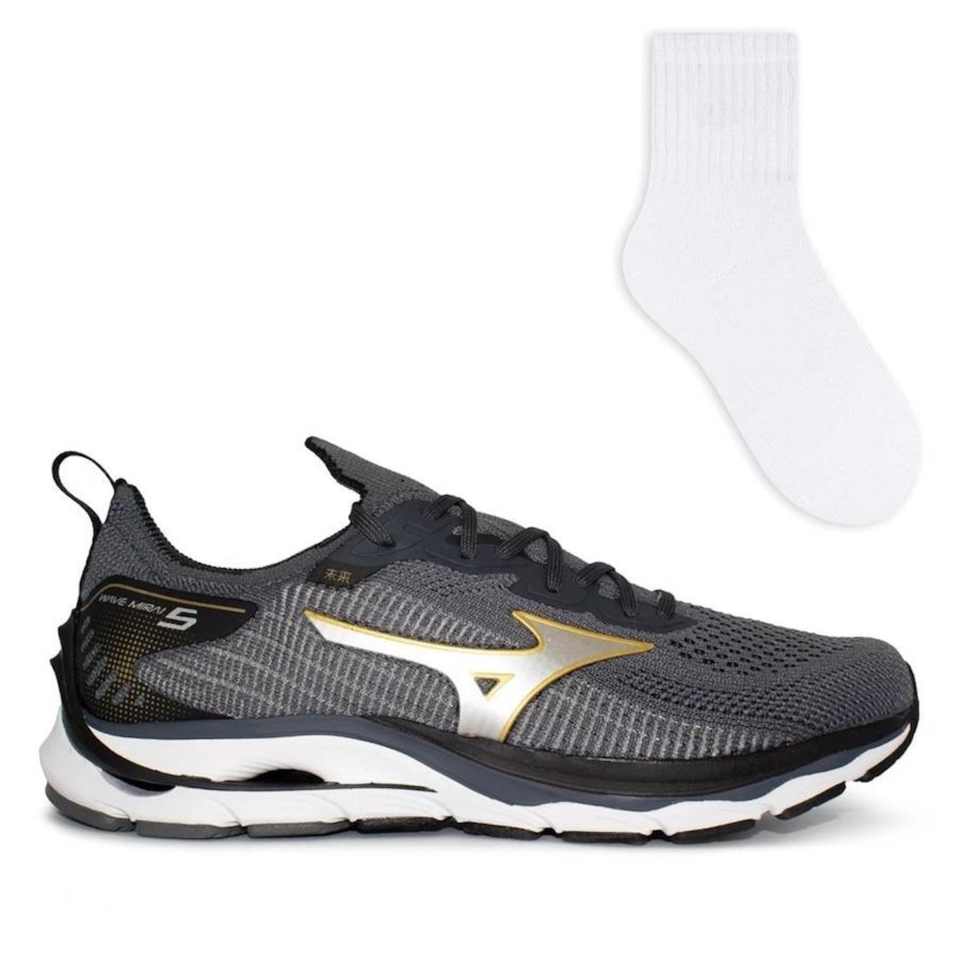 Tênis Mizuno Wave Mirai 5 - Masculino + Meia Color Sports Bc - Masculino - Foto 1